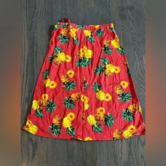 NYCC New York Clothing Co. Women’s linen blend pineapple skirt size medium - Picture 3 of 4
